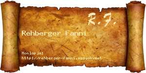 Rehberger Fanni névjegykártya